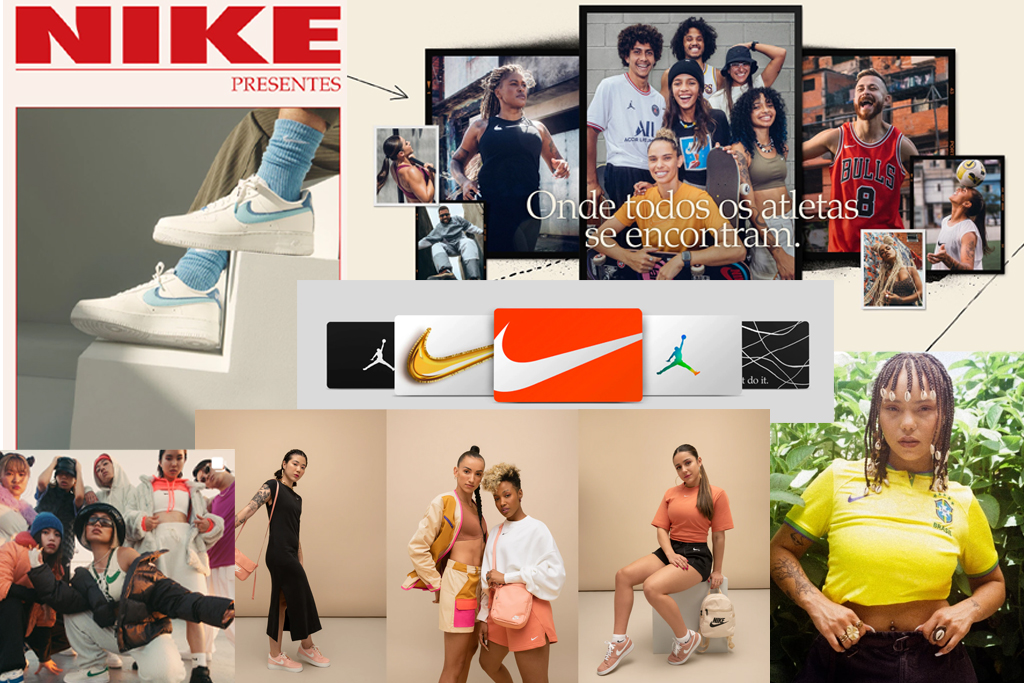 Moodboard com a identidade visual da nike