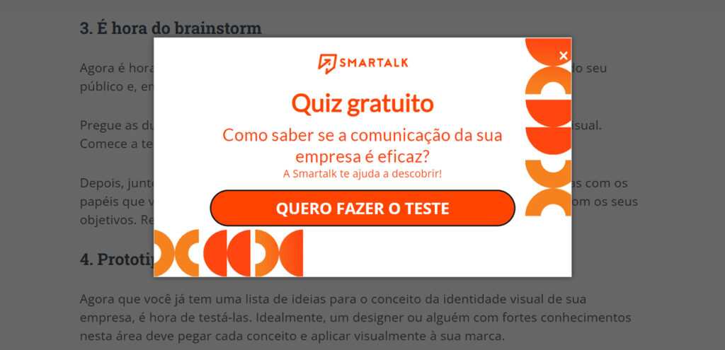 pop-ups de email marketing