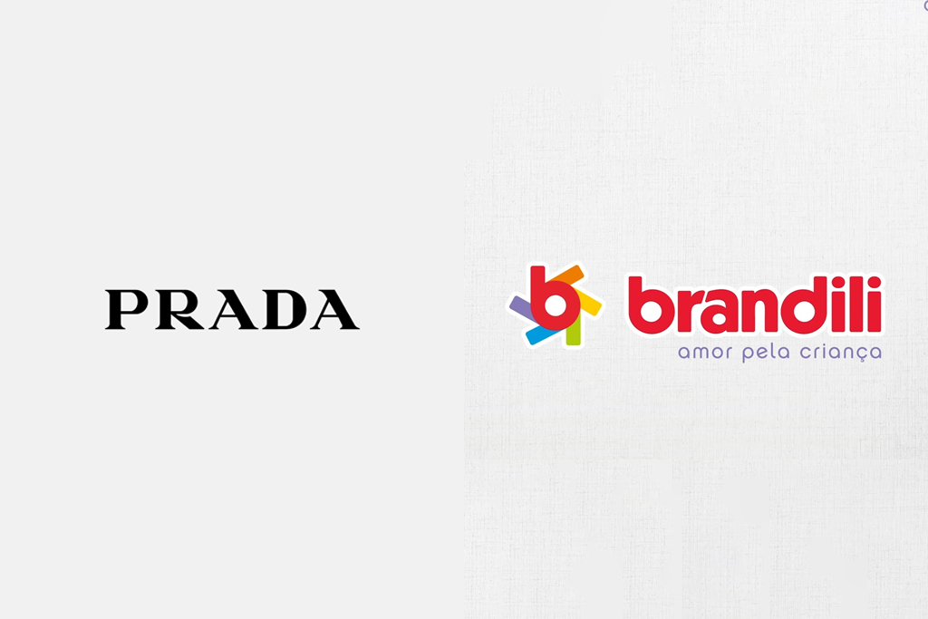 Marca de luxo prada e marca de criança Brandili